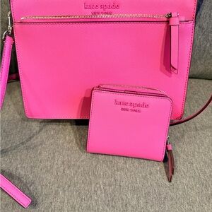 Kate Spade Vibrant Pink Crossbody Bag and Wallet